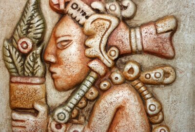 Canvas Jum Kaash replica is een Maya god van leven en overvloed
