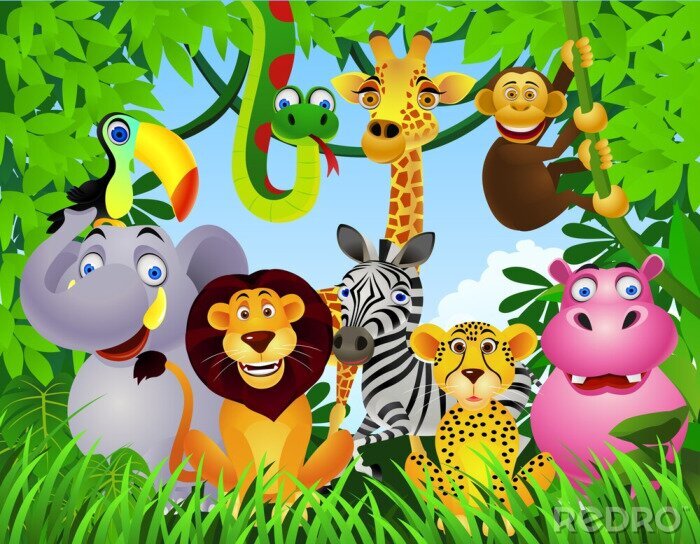 Canvas Jungle dieren