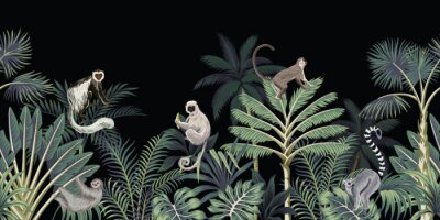 Canvas Jungle proboscis aap en andere soorten