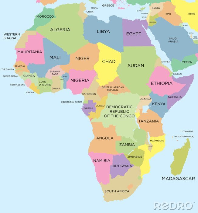Canvas Kaart van Afrika