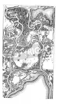 Kaart van Central Park, in Manhattan in New York City, New York, USA, vintage gegraveerde illustratie. Trousset encyclopedie (1886-1891).