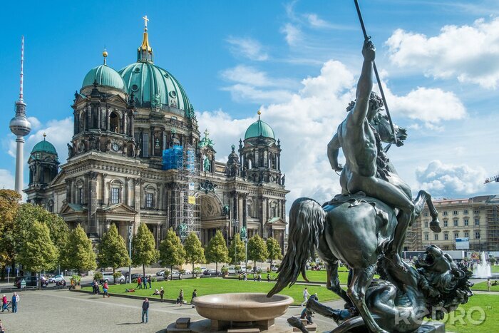 Canvas Kathedraal van Berlijn in de zomer