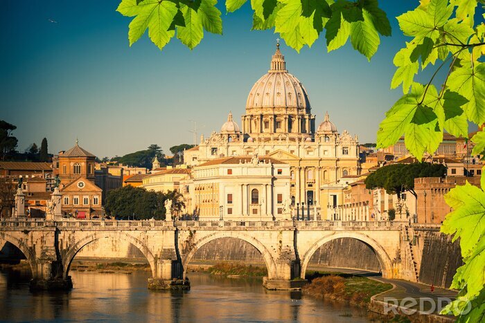 Canvas Kathedraal van Rome in de zon
