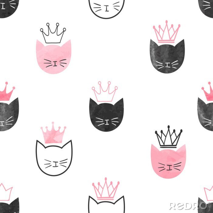 Canvas katten prinsessen