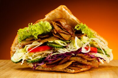 Canvas Kebab - gegrild vlees, brood en groenten