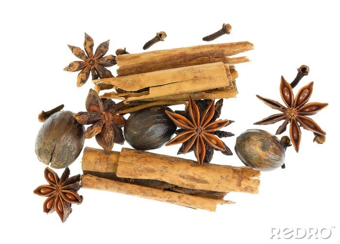 Canvas Kerstkruiden op een witte achtergrond