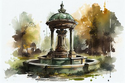 Canvas Klassieke fontein