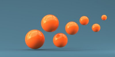 Canvas Kleine en grote oranje bolletjes