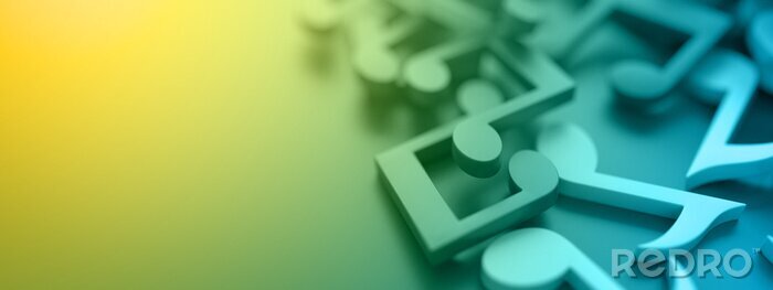 Canvas Klerurrijke grafische noten 3D