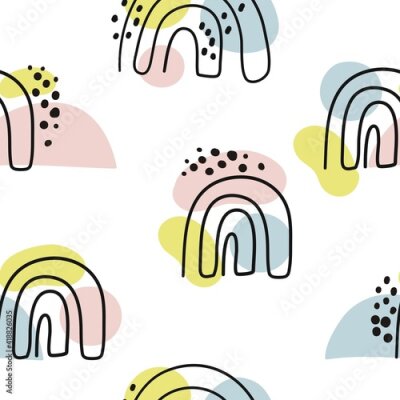 Canvas Kleur spatten en regenbogen