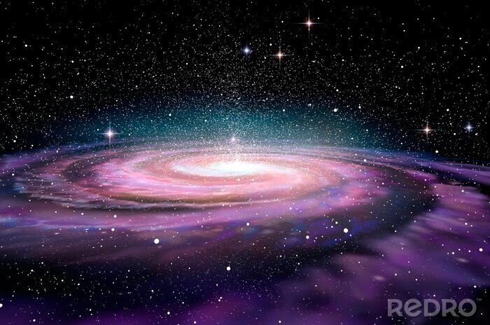 Canvas Kleurrijk 3D sterrenstelsel