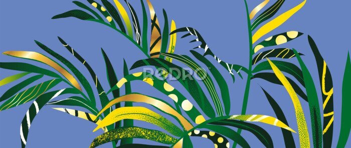 Canvas Kleurrijk abstract patroon van tropische bladeren