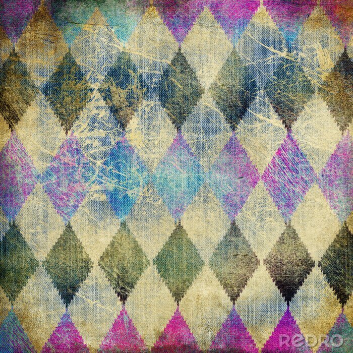 Canvas Kleurrijk geometrisch patroon