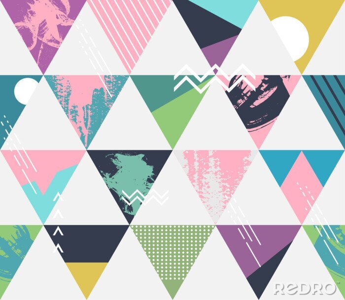 Canvas Kleurrijk patroon van driehoeken