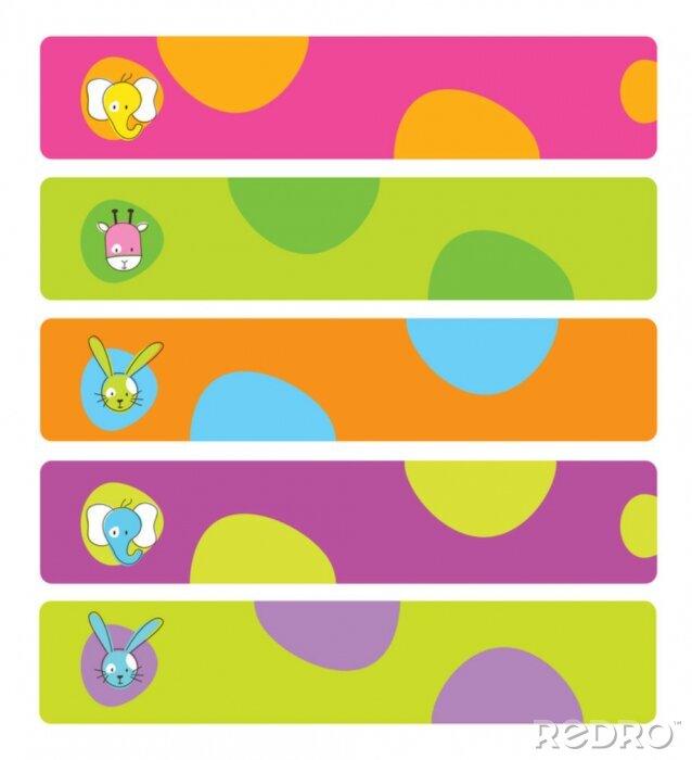 Canvas Kleurrijk thema met dieren