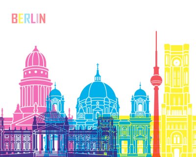 Canvas Kleurrijke bezienswaardigheden van Berlijn