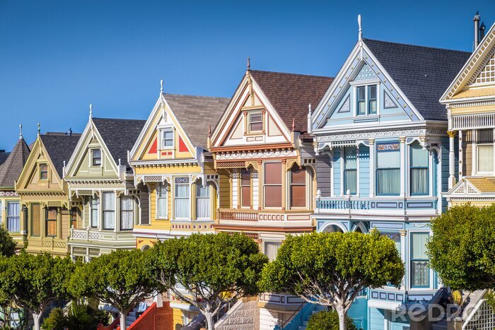 Canvas Kleurrijke buitenwijken van San Francisco