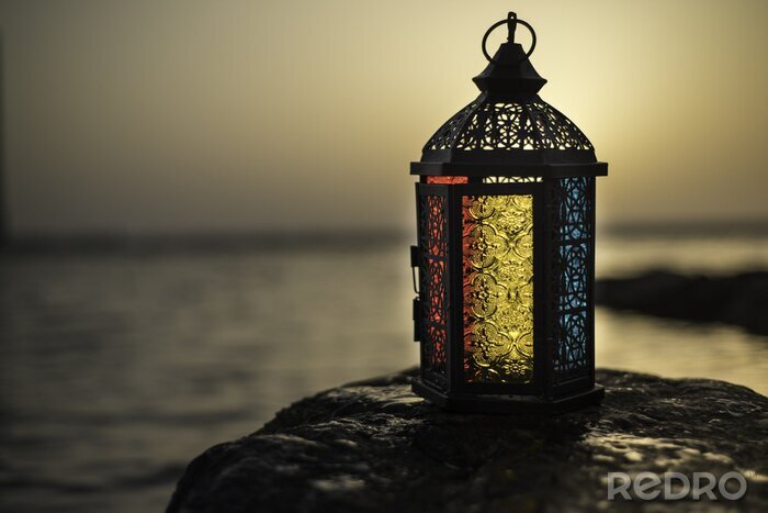 Canvas Kleurrijke Candlelight Lantern