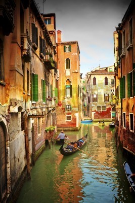 Canvas Kleurrijke gebouwen in Venetië