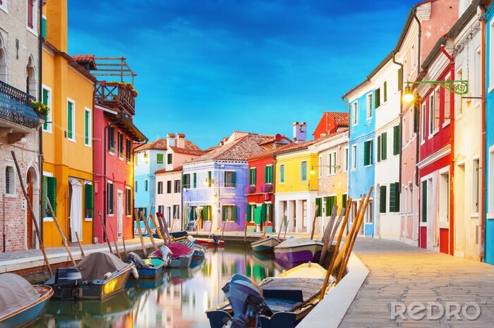Canvas Kleurrijke gebouwen in Venetië