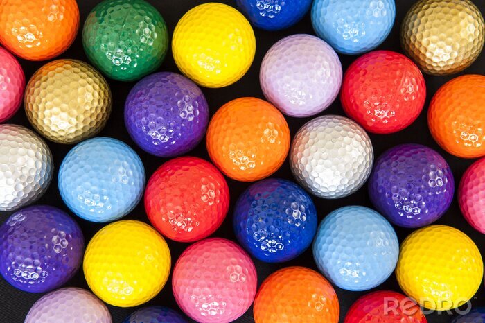 Canvas Kleurrijke Golfballen