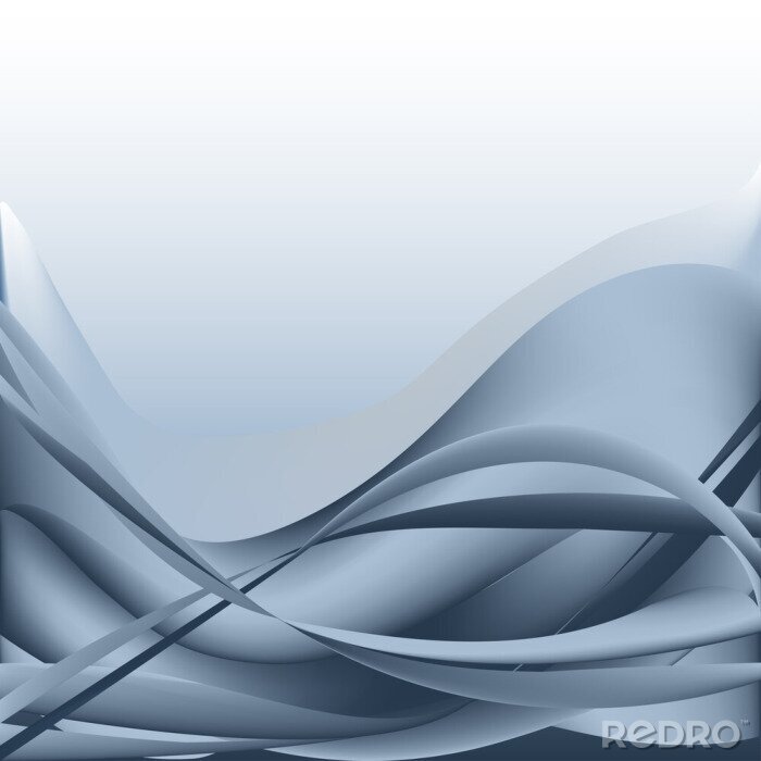 Canvas Kleurrijke golven geïsoleerde achtergrond blauw en wit