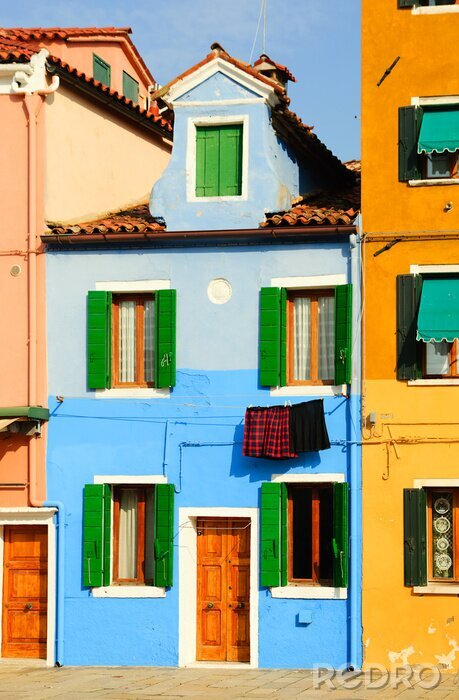 Canvas kleurrijke huizen Burano. Italië