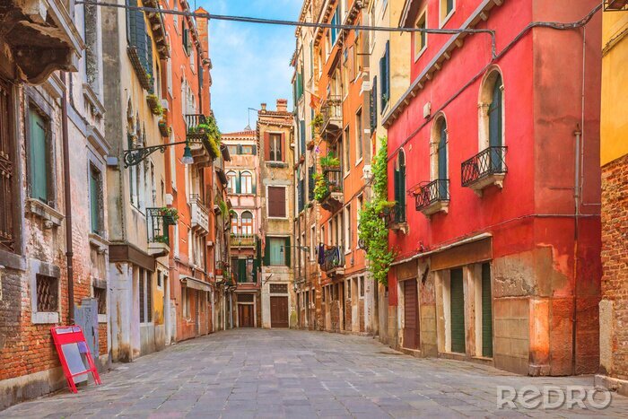 Canvas Kleurrijke huizen in Venetië