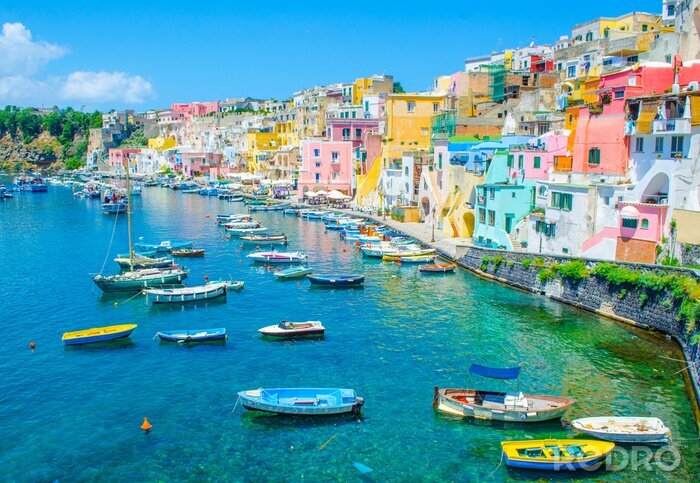 Canvas Kleurrijke kust in Italië