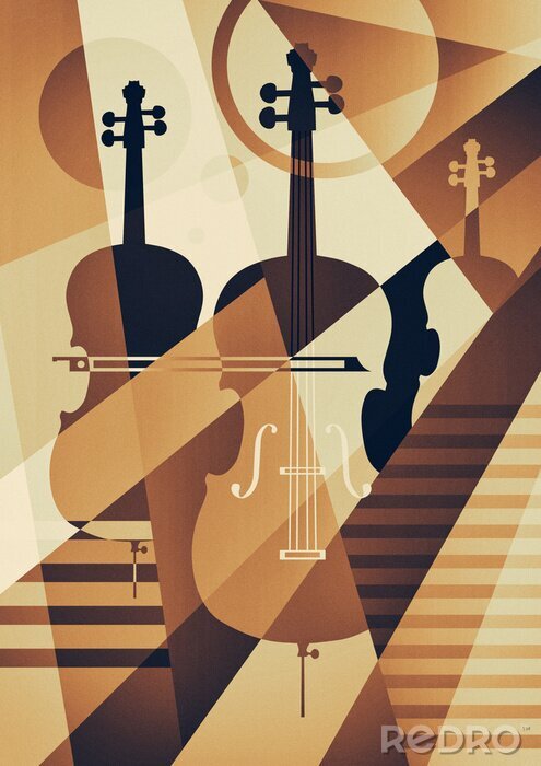 Canvas Kleurrijke muziekachtergrond.