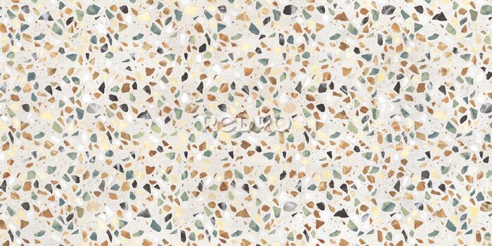 Canvas Kleurrijke terrazzo in aardse tinten