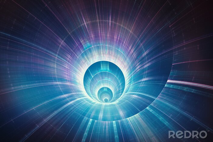 Canvas Kleurrijke tunnel in 3D