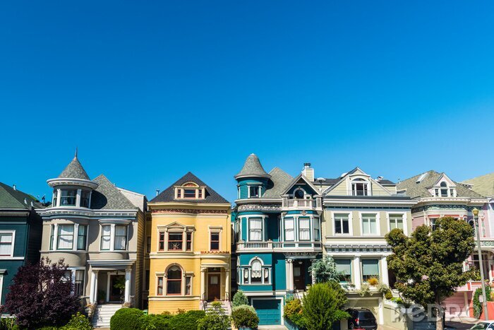 Canvas Kleurrijke voorsteden in San Francisco