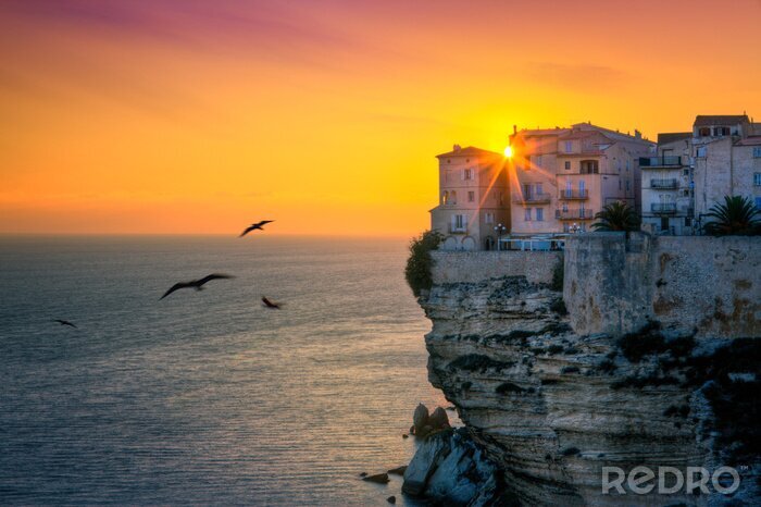 Canvas Klifhuizen aan zee