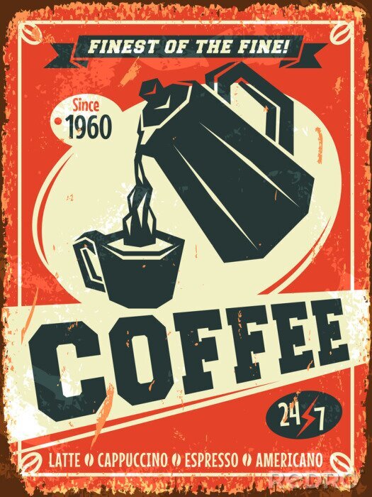 Canvas Koffie achtergrond. Vector illustratie.