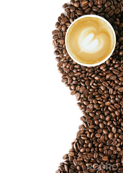Canvas Koffie- en bonenpatroon