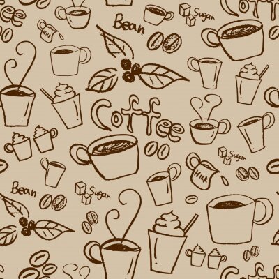 Canvas Koffie naadloze patroon