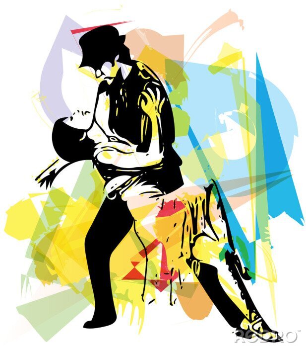Canvas Koppel danst de tango