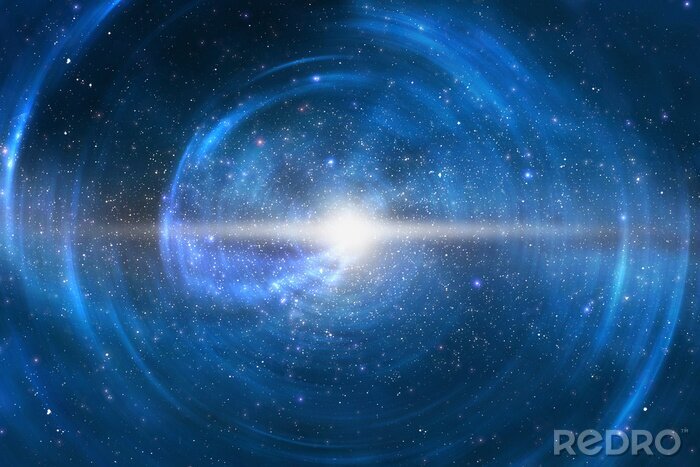 Canvas Kosmos verlicht door een onbekend licht