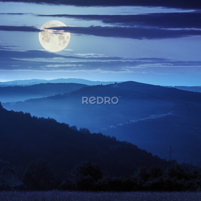 Canvas Koude nacht in de bergen