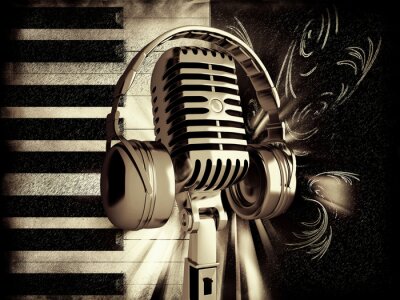 Kunst en muziek in sepia