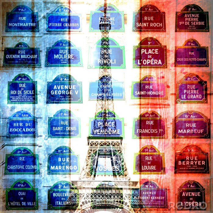 Canvas la tour e le vie di Parigi