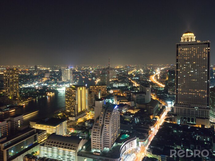 Canvas Landscape Bangkok city  skyline night