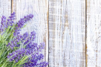 Canvas Lavendel op oude houten planken