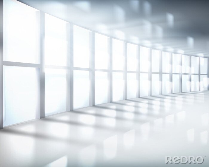 Canvas Lege ruimte met een groot raam. Vector illustratie.