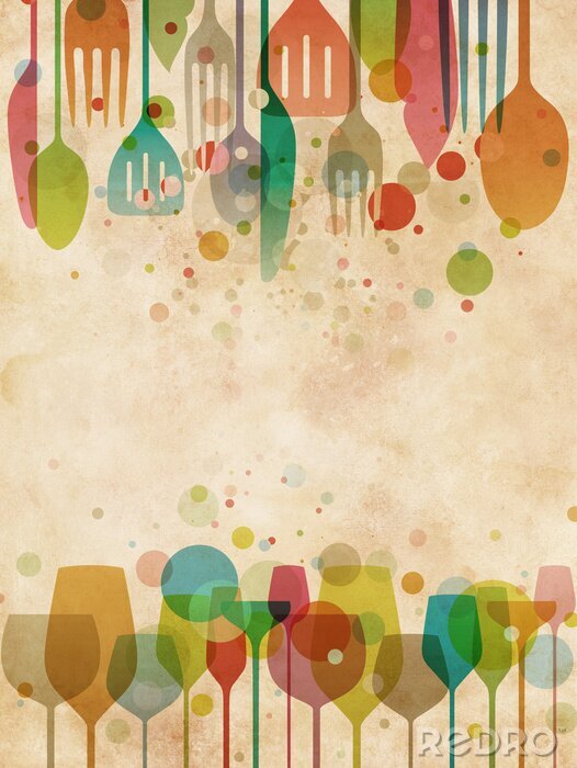 Canvas Lekker eten en drinken achtergrond