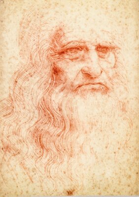 Canvas Leonardo da vinci portret ansichtkaart