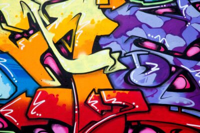 Canvas Levendige graffiti