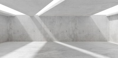 Lichtstralen in een betonnen kamer