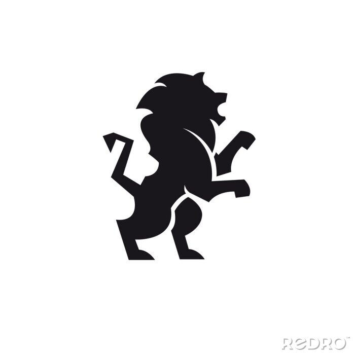 Canvas Lions logo zwart silhouet van een leeuw